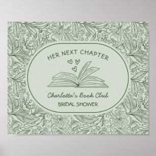 Poster Club de lecture Next Chapter Baby Shower Vert Mari