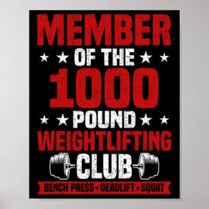 Poster Club de musculation de 1000 livres Programme de mu