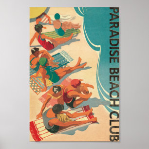 Poster Club de plage de paradis