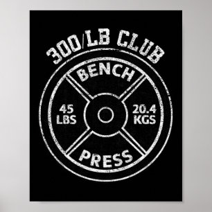 Poster Club de presse à banc de 300 livres Gym musculatio