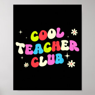 Poster Club de professeurs cool rétro funky drôle retour 