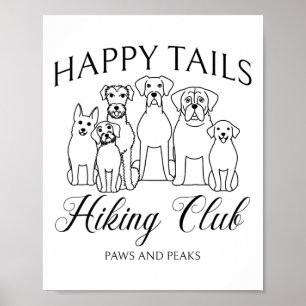 Poster Club de randonnée avec chiens Montagne Plein air H