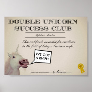 Poster Club de succès à deux licornes