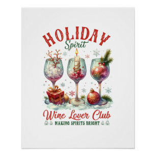 Poster Club des amoureux des vins de Noël