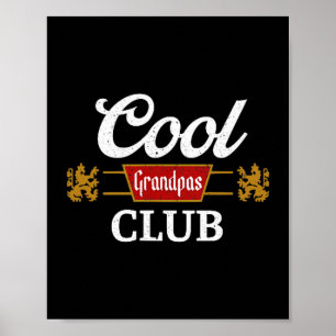 Poster Club des grands-pères rétro cool Famille appariée