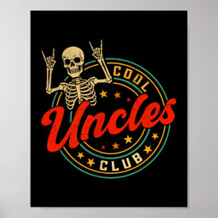 Poster Club des oncles cool vintage drôle Nouvel oncle ho