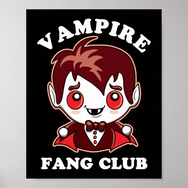 Poster Club Fang | Pun Drôle Et Vampire Mignons (Devant)