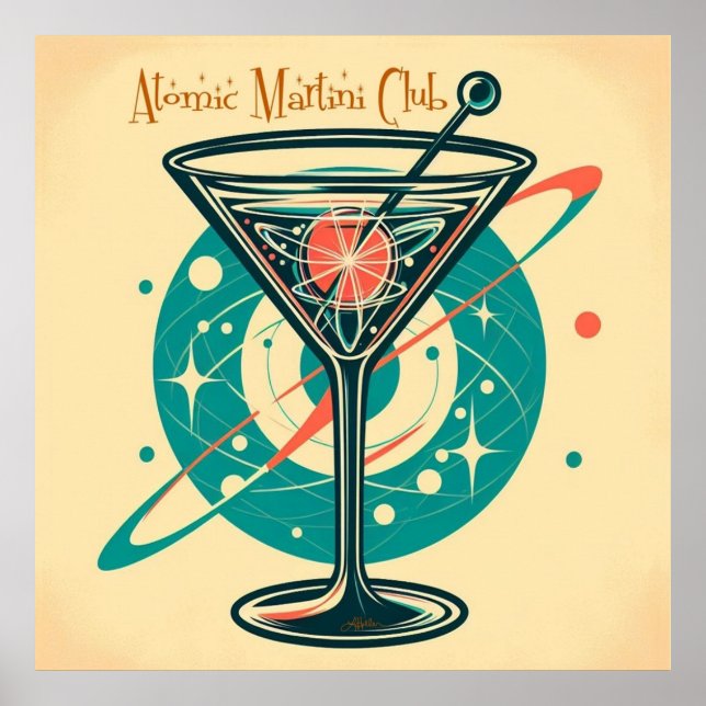 Poster Club Martini atomique (Devant)