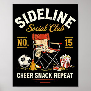 Poster Club Social de Côté Cheer Snack Répéter Maman de F