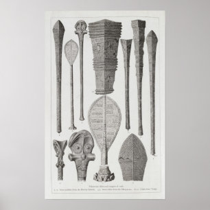 Poster Clubs et insignes de rang polynésiens