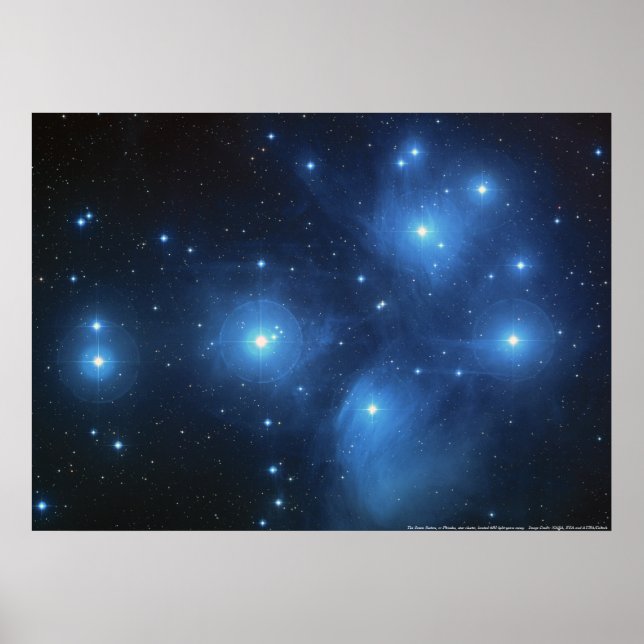 Poster Cluster étoile Pleiades (Devant)