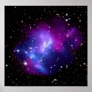 Poster Cluster Galaxy MACS J0717 (télescope Hubble)