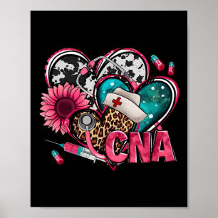 Poster Cna Coeur rose Sunflower Conscience du cancer du s