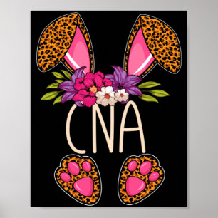 Poster Cna Léopard Lapin Joyeux Dimanche de Pâques Œuf Pâ