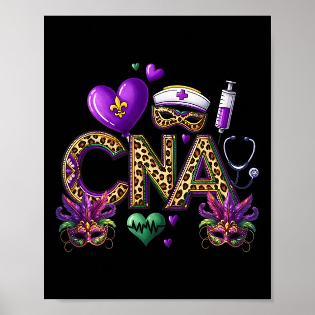 Poster Cna Mardi Gras Certifié Infirmière Istant Mardil G (Devant)