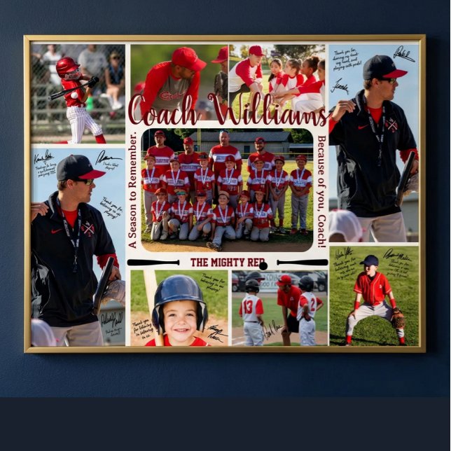 Poster Coach Appreciation Photo Collage Team  (Créateur téléchargé)