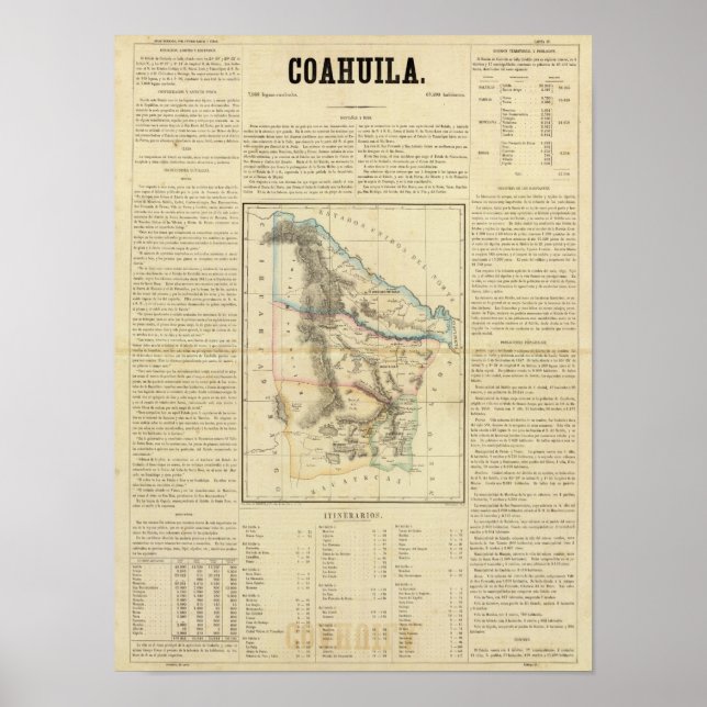 Poster Coahuila, Mexique 2 (Devant)