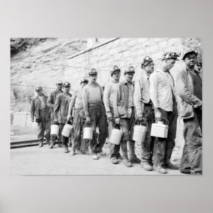 Poster Coal Miners Finishing Shift - Virginia occidentale