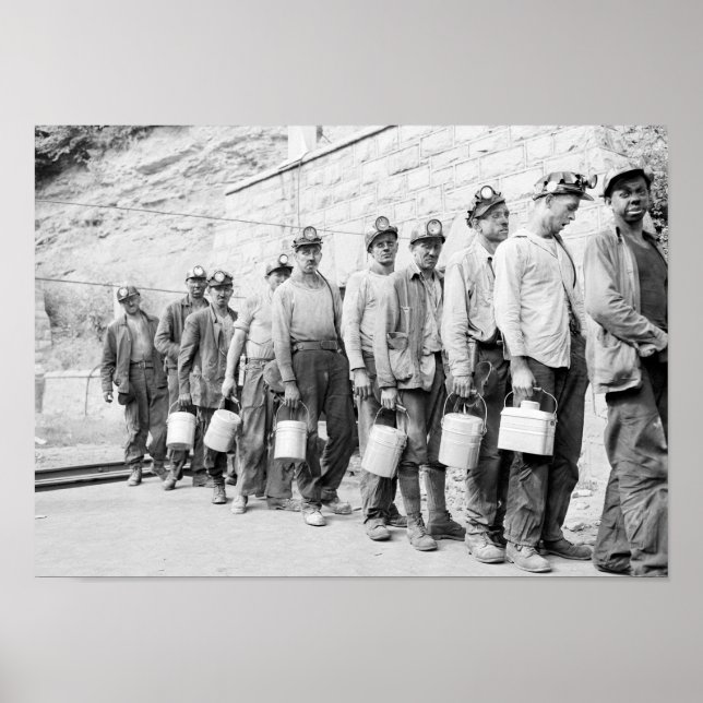 Poster Coal Miners Finishing Shift - Virginia occidentale (Devant)