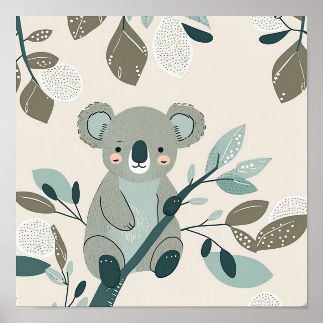 Poster Coala Cuteness Nursery (Devant)
