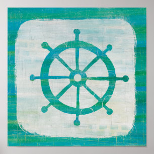 Poster Coastal Aqua Steering