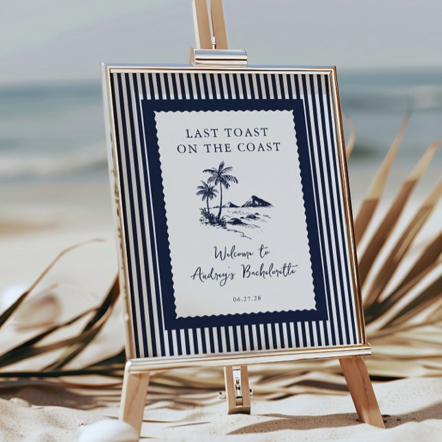 Poster Coastal Bachelorette Party Welcome Sign (Créateur téléchargé)