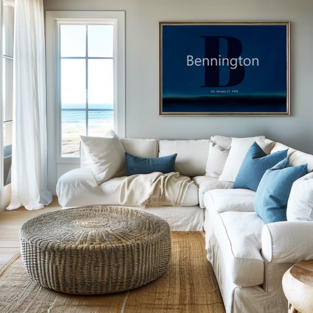 Poster Coastal Beach Custom Last Name Decor Prints (Créateur téléchargé)