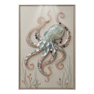 Poster Coastal Octopus Wall Art
