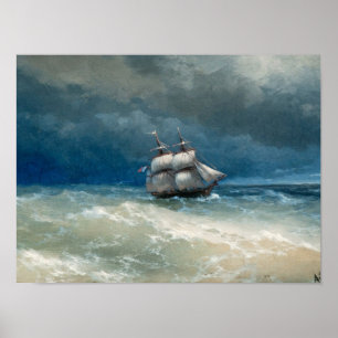 Poster Coastal scene with Stormy Waters  Ivan Aivazovsky