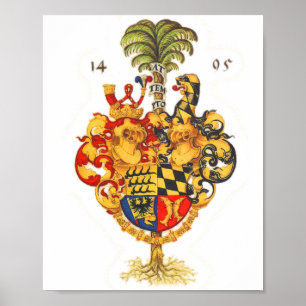Poster Coat of Arms with a Palm tree