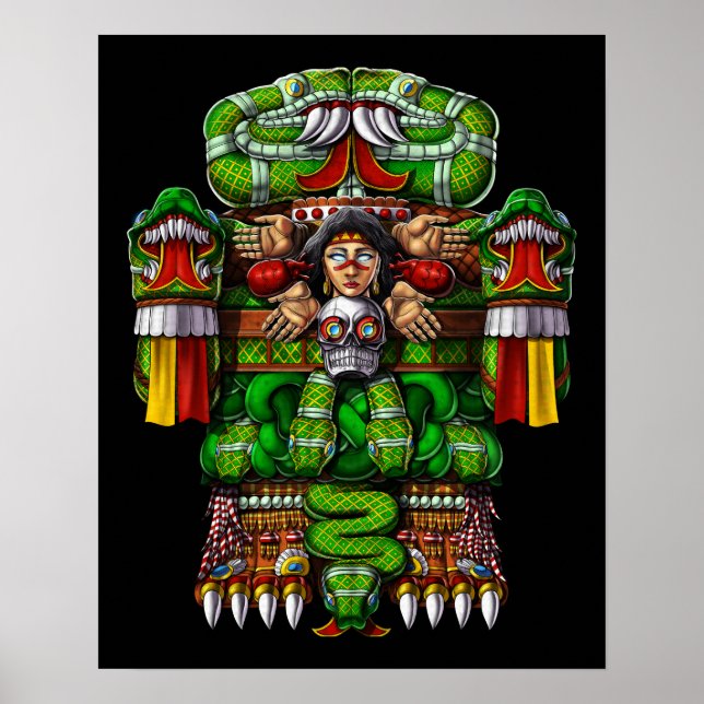 Poster Coatlicue de déesse aztèque (Devant)