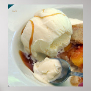 Poster Cobbler à la crème glacée et à la pêche