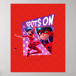 Poster Coccinelle   Spots Sur Graphique Violet