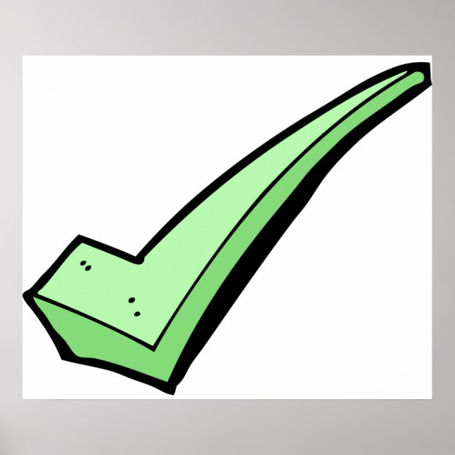 Poster Coche Vert Symbole de Validation (Devant)