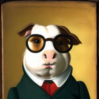 Cochon de Guinée anthropomorphique Aristocratique