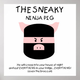 Poster Cochon de Ninja !