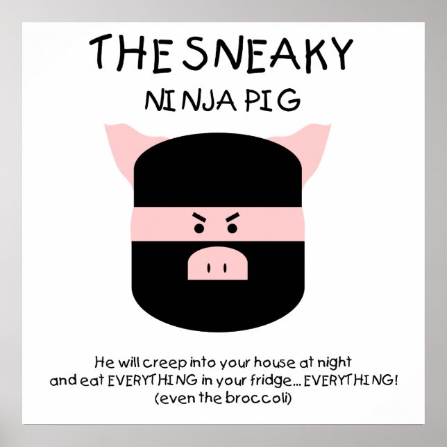 Poster Cochon de Ninja ! (Devant)