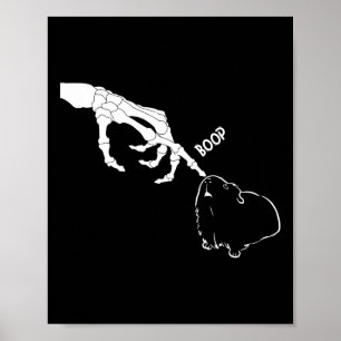 Poster Cochon d'Inde Main de Squelette Effrayant Drôle Ép