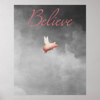 Poster cochon volant