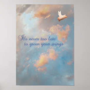 Poster cochon volant jamais trop tard pour pousser vos ai