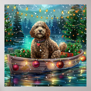 Poster Cockapoo Christmas Festive Voyage