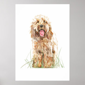 Poster Cockapoo Dog Poster, Watercolor Wall Art