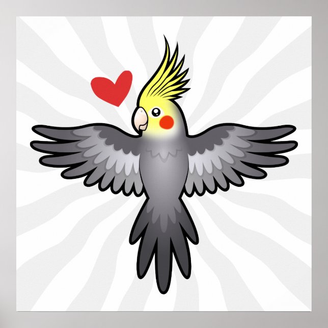 Poster Cockatiel Love (Devant)