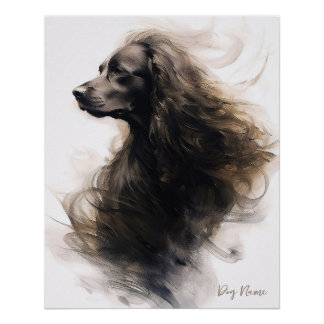 Poster Cocker Spaniel Dog au vent 003 - Yacobsen Dero