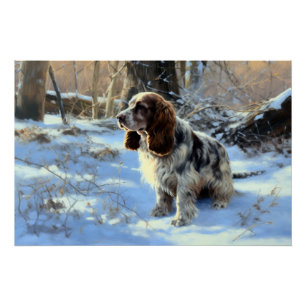 Poster Cocker Spaniel Laissez Tomber La Neige Noël