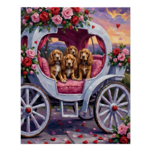 Poster Cocker Spaniel Saint-Valentin 