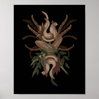 Poster Cockerel de Persephone. Cycle de récolte