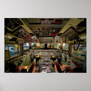 Poster Cockpit à jet commercial