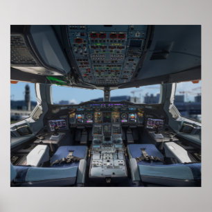 Poster Cockpit Airbus A380