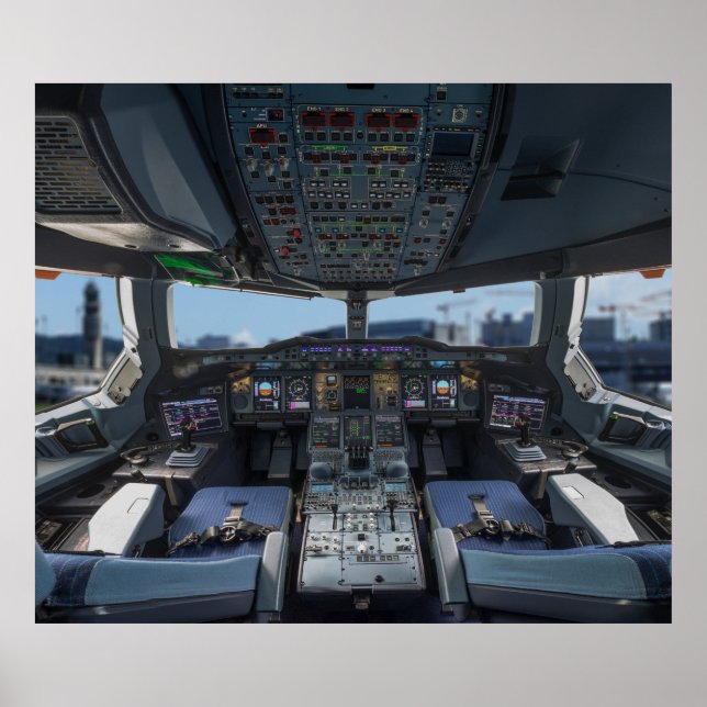 Poster Cockpit Airbus A380 (Devant)